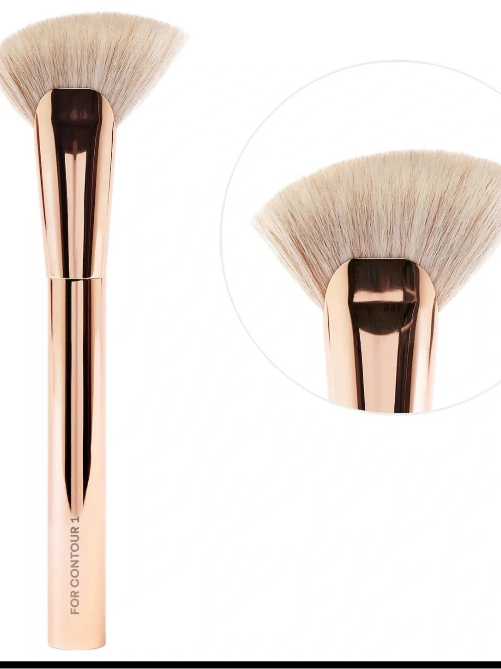 Patrick Ta Rose Gold Fan Contour Brush with Light Bristles
